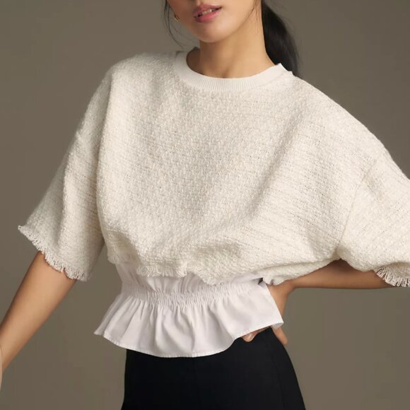 Maeve Tweed Ruffle Twofer Blouse - Picture 1 of 7